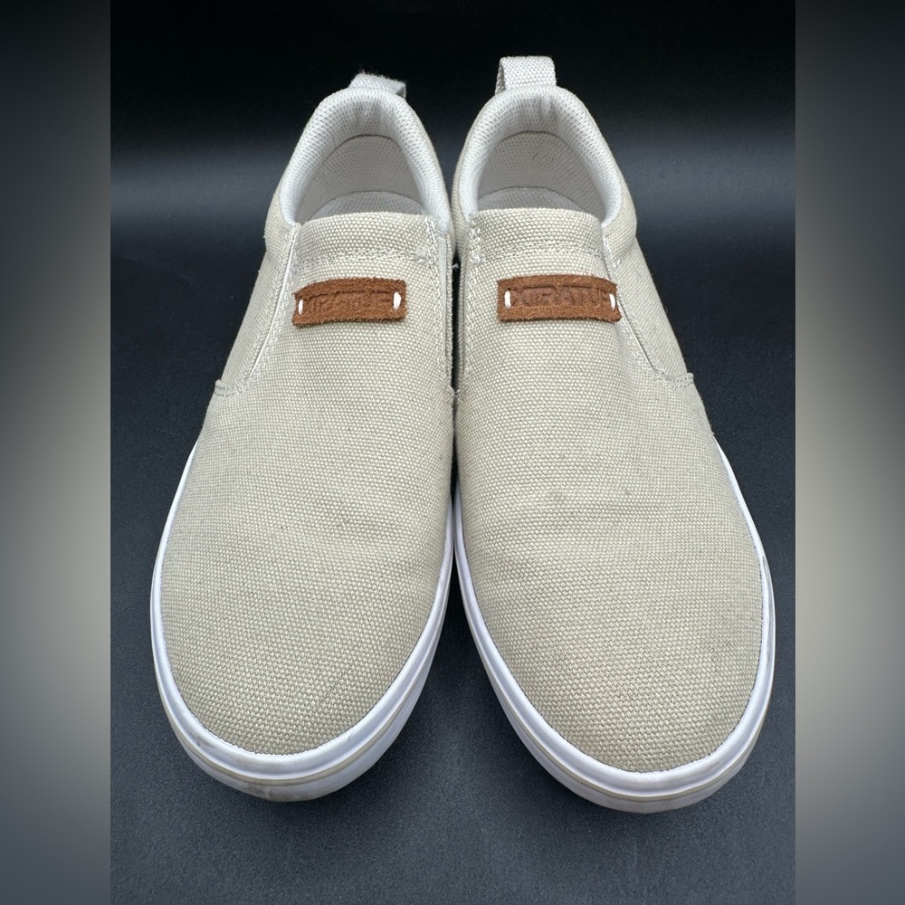 EUC Xtratuf Women's Canvas Sharkbyte Deck Shoe Cream Boat Shoes 8.5 - Picture 2 of 7